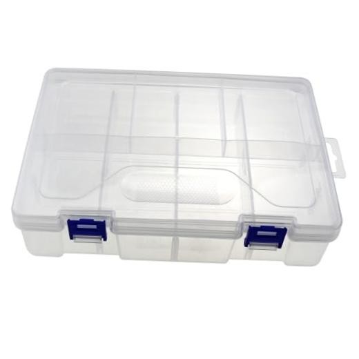 9x6x2.3inch PP Plastic Divided Storage Container Transparent Fishing Gear Box