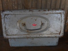 Vintage Fishing Tackle Box Shelf Silver Sport King Fisherman Rusted