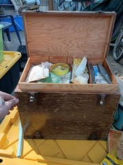 Vintage Hoffman’s Wood Fly Fishing Tackle Box Cod Fishing Rockfish Full Box Bass