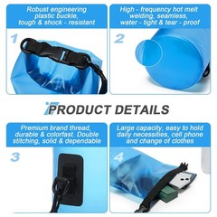 Dry Bags for Kayaking Waterproof, 5L/10L Dry Storage Bag, Roll Top Wet Bag fo…