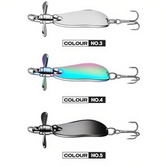 Fishing Spoon Lure with Dual Curved Zinc Alloy 5.1cm x 1.4cm 10g 5-Pack