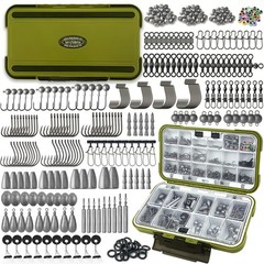 Fishing Accessories Kit, 264/423PCS Fishing Tackle Box with Hooks, Weights, S