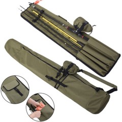 Large Fishing Rod Bag Backpack Shoulder Carry Tackle Pole Tube Storage Reel Case