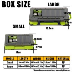 SAMOLLA Fishing Tackle Box 14 Compartments Double-Sided Lure Organizer