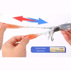 Fishing Lures Soft Squid Trap UV Luminous Jig 15cm 556g for Sea Bass Mackerel