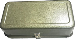 Vintage 13″ GREEN Metal Tackle Tool Utility Box Fishing NOS