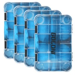 Fishing Tackle Box,Plastic Clear Fishing Storage Organizer Blue(4Packs 3600)