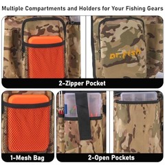 5 Gallon Bucket Tool Organizer – Adjustable Gear Bag with 6 Pockets and 2 Rod