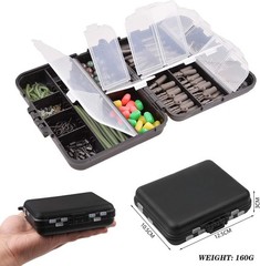 Carp Fishing Equipment Tackle Box Kit 246pcs Include Barbless Hooks, Swivels,…