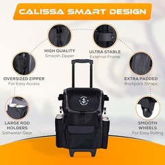 Calissa Offshore Rolling Fishing Tackle Box w Wheels