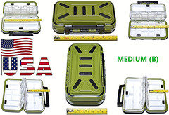 Fishing Tackle Box Lure Waterproof Compartments 2 Layer Hook Storage Case Medium