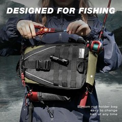 Fishing Backpack Sling Bag with Rod Holder – Tackle Box Gifts for Men Women