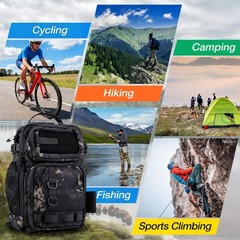 Ample 103PCS Fishing Tackle Backpack: Waterproof Sling Bag for Camping & Hiking