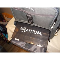 Baitium Fishing Tackle Backpack Gray Insulated Cooler Bag with Tackle Box Tray