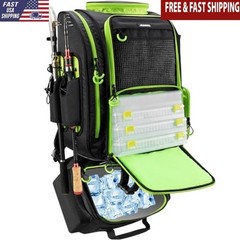 Large Fishing Backpack W/ Cooler Waterproof & Durable Ideal Fishing & Outdoors