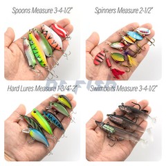 Large Fishing Tackle Bag 5 Tackle Boxes with 60 Fishing Lures Padded Shoulder