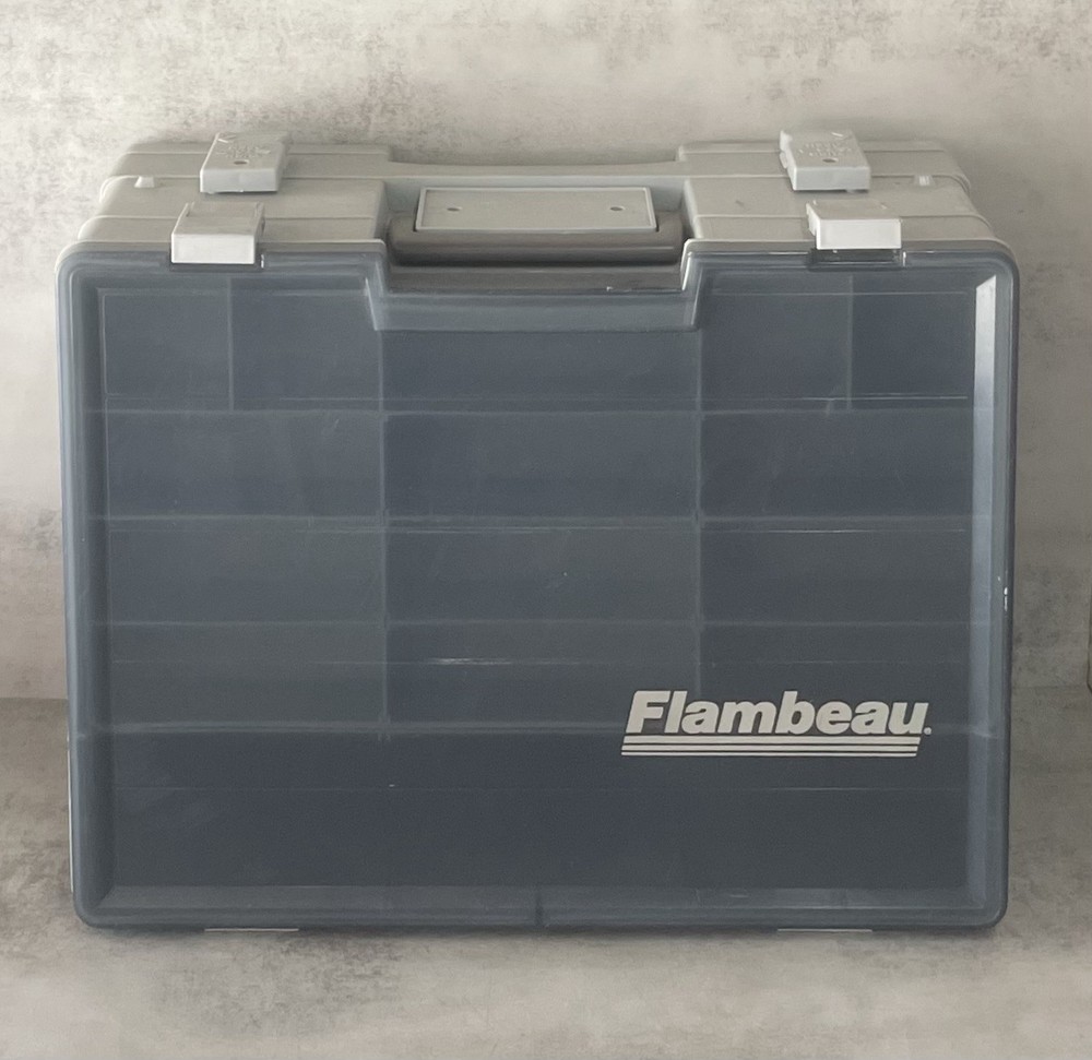 Flambeau Tri-Level Pro Tackle Box Gray Plastic Hard Case Fishing Vintage