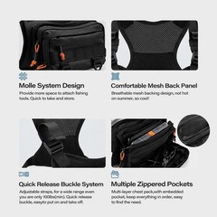 All in One Fishing Chest Pack Tackle Bag with Tackle Box, Fishing Lures Kit