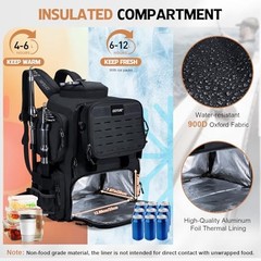 Fishing Backpack 900D Oxford Fabric & Insulation D1:black – 4 Tackle Boxes