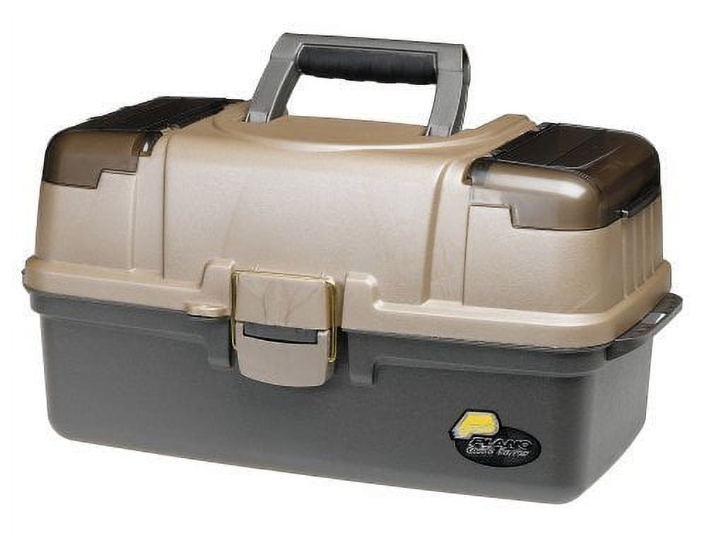 Fishing Large 3-Tray Tackle Box Top Access Graphite/ Sandstone
