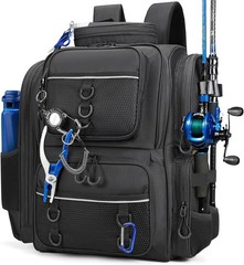 Fishing Backpack, fishing bag with Rod Holders. Large tackle Backpack