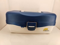 Vintage Plano Tackle Box Model 5000 Single Removable Tray Blue White Hard Side