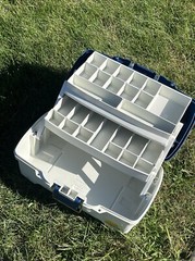 Plano 6202 2 Tray Fishing Tackle Box Blue & Cream 14″ Made USA – MINT