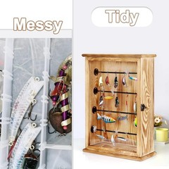 Fishing Lures Storage Display Case Wall Cabinet Tackle Box Organizer Fishing Gif