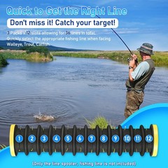 3 Pcs Fishing Line Storage Organizer, Leader Holder with 12 Slots