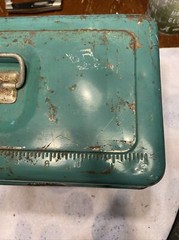 Vintage Liberty Steel Chest Corp. Metal Tackle Box Rochester NY USA Green/Teal