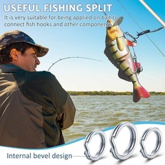 Complete Fishing Kit: 200 Split Rings & 100 Treble Hooks with Durable Tools