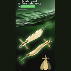 Fishing Spoon Lure with Dual Curved Zinc Alloy 5.1cm x 1.4cm 10g 5-Pack