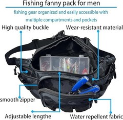 Waterproof Fishing Tackle Bag Waist Shoulder Pack Box Reel Lure Gear Storage Bag