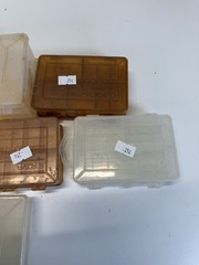 Lot of 9 Vintage Plastic Tackle Craft Storage Organizer Boxes Plano Style