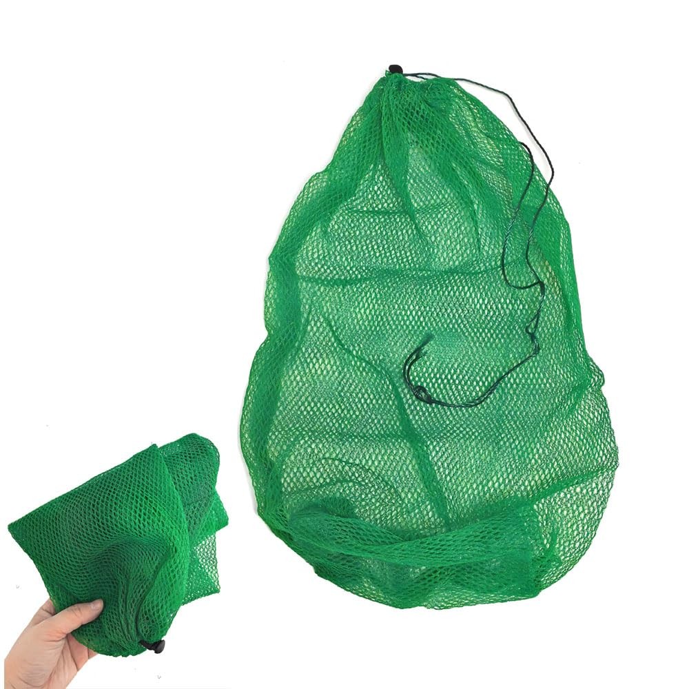 Laxygo Portable Fishing Net Bag Drawstring Fishing Net Nylon Mesh Fishing Bag…
