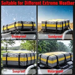 21 Cubic Feet Car Roof Cargo Carrier Bag – Waterproof – Yellow Gray – Yellow