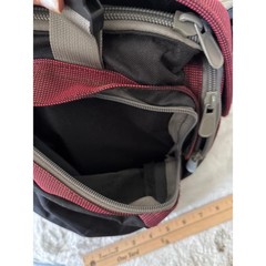 Cabelas Gear Bag Unisex Medium Burgundy Black Excellent Multi-Pocket Canvas