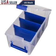 Fishing Tackle Box Soft Bait Organizer Anti-Corrosion Lure Storage 3 Dividers US