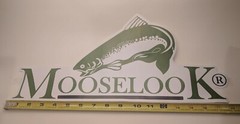 Mooselook Large Decal – Green and Black Lettering on White Background