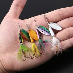 3PCS 3.5g Composite Fishing Lure with Rotating Blade and Barbed Treble Hook