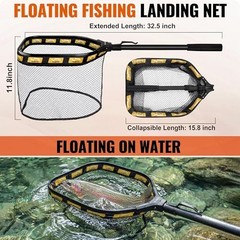 PLUSINNO Fishing Rod and Tackle Backpack Set with Fish Net and Tackle Box