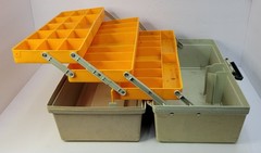 VTG Rebel 600 Fishing Tackle Box 3 Stacking Compartment Organizers Hard Plastic
