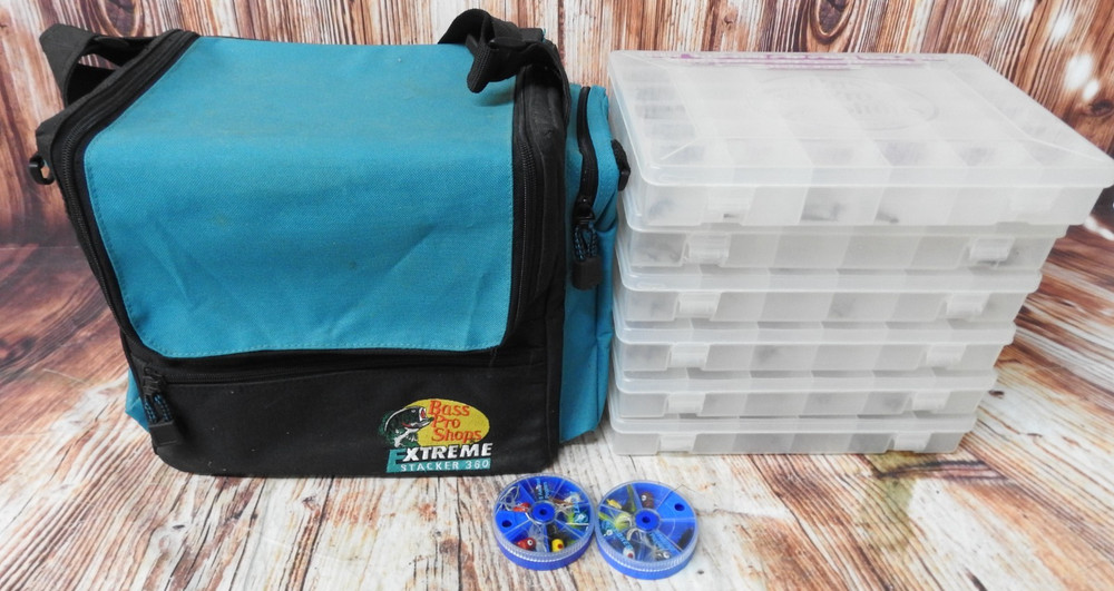 Bass Pro Shops Extreme 360 Tackle Box LOT w/500 Hand Tied Fly Fishing Flies
