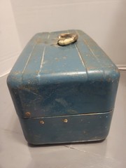Vintage Union Steel Chest Two Trays Tackle Box Teal Blue