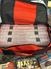 Bass Pro Shops Xtreme Qualifier 350 Tackle Bag Red, 3 Pockets, Shoulder Strap