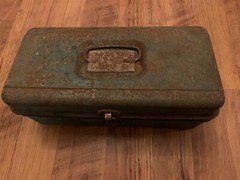 Vintage Liberty Steel Chest Corp. Metal Tackle Box Rochester NY USA Green/Teal