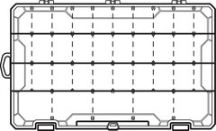 Outdoors Fishing Tackle Box W/ Anti-Rust Dividers 36 Compartments Clear