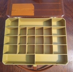 Vintage Plano 1122 Magnum Fishing Tackle Box Amber Brown Large Organizer