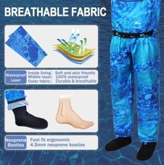 8 Fans Fly Fishing Waders, 100% Waterproof Stockingfoot Small, WAV3-Blue 3xl