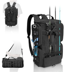 LIWSHWZ Fishing Tackle Backpack with Rod Holders,20L Lightweight Fishing Bag Sto